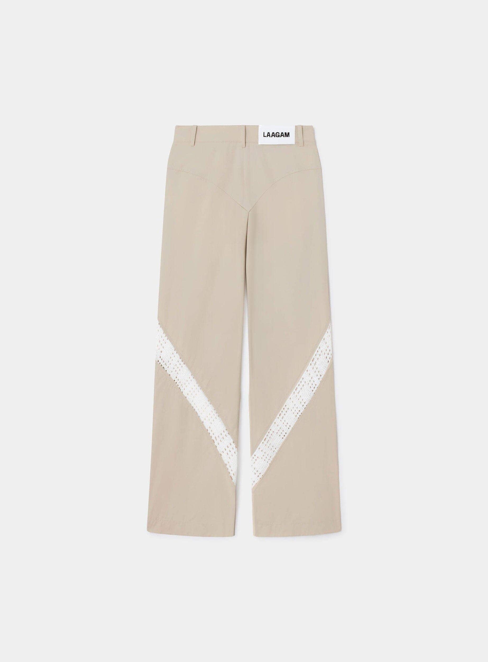 ELLIE BEIGE RELAXED CUT-OUT PANTS - Image 6