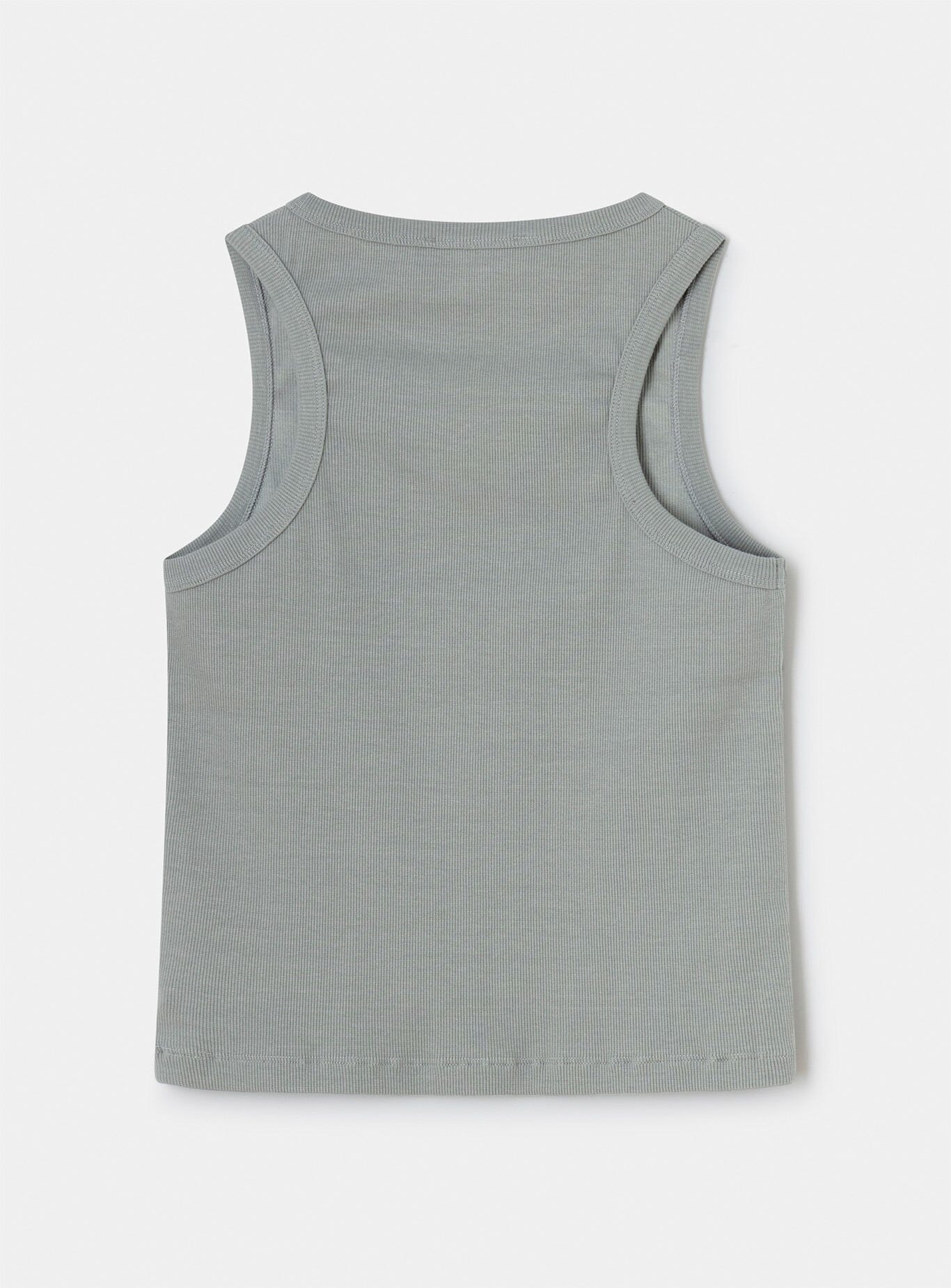 GREY EMBROIDERED LOGO TANK TOP - Image 4