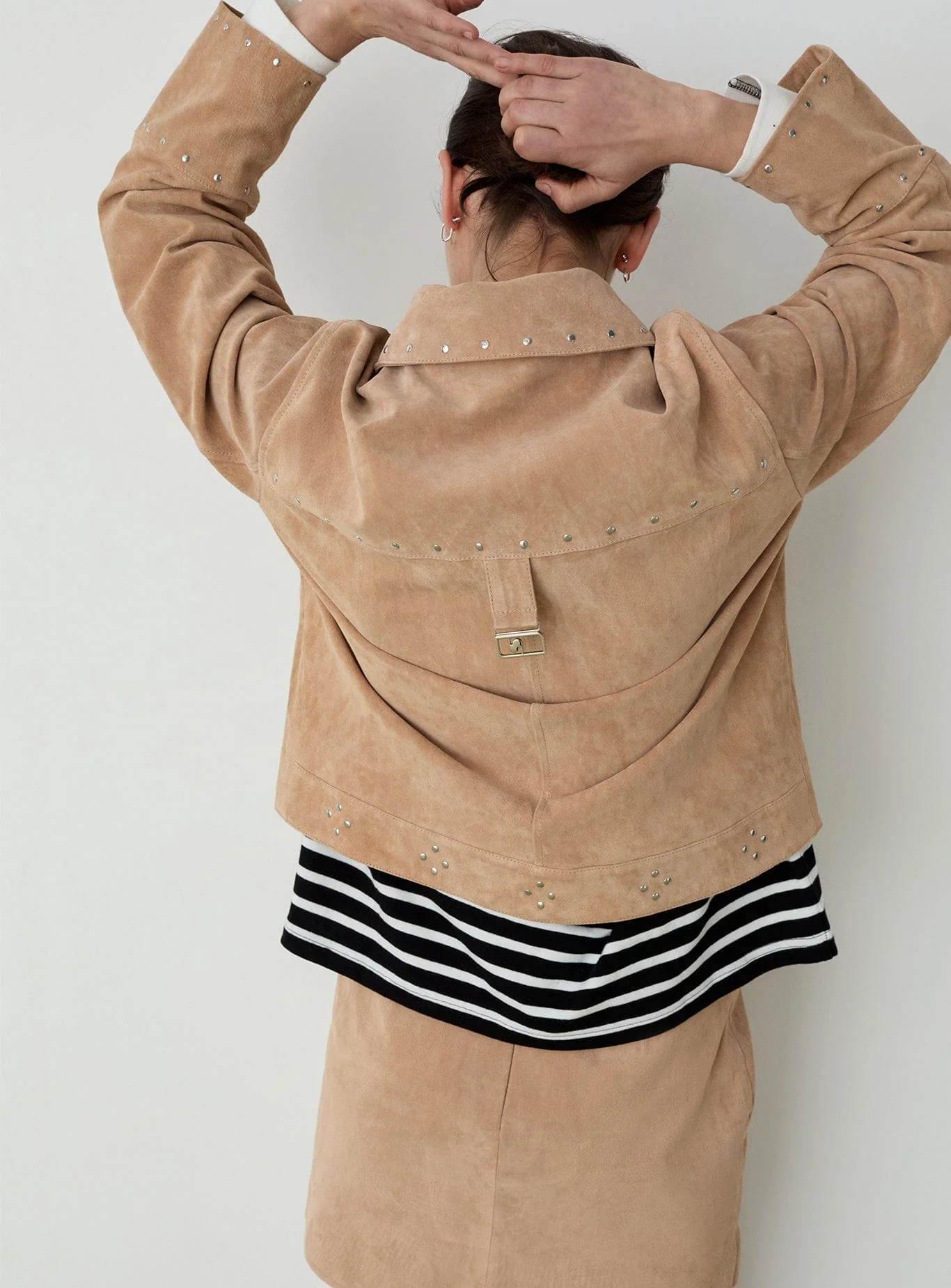 LUANA REAL SUEDE TAUPE JACKET - Image 3