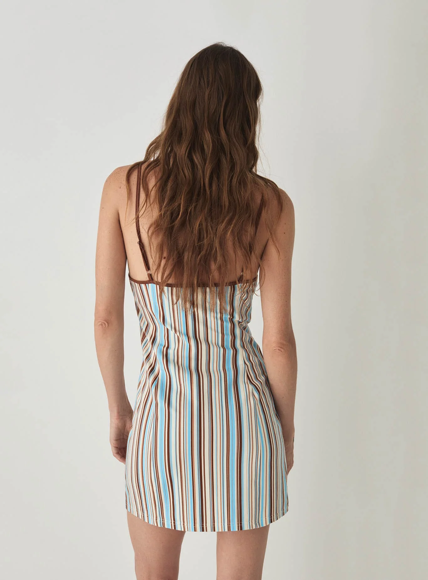 MIREL ECRU STRIPED SHORT DRESS - Image 5